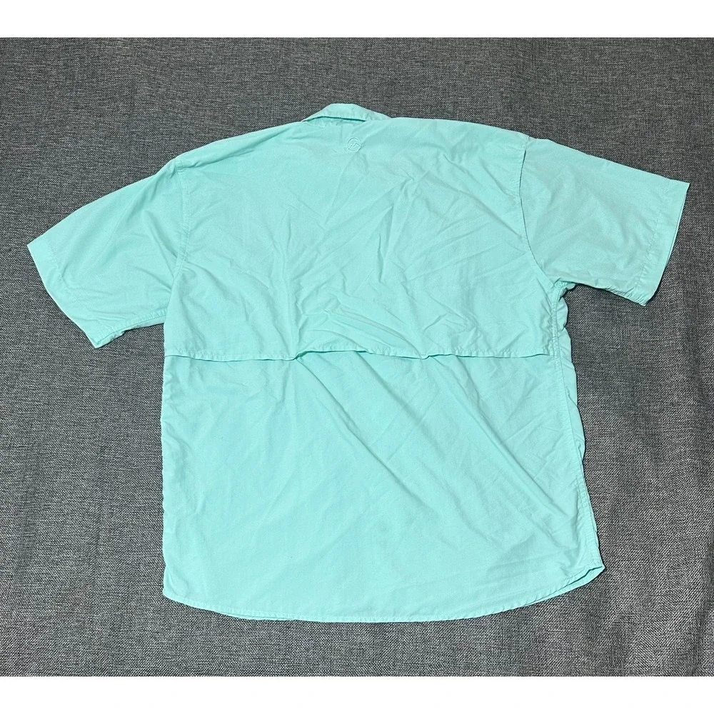 Magellan Outdoors Relaxed Fit Men's L Light Blue Short Sleeve Shirt - Picture 5 of 5